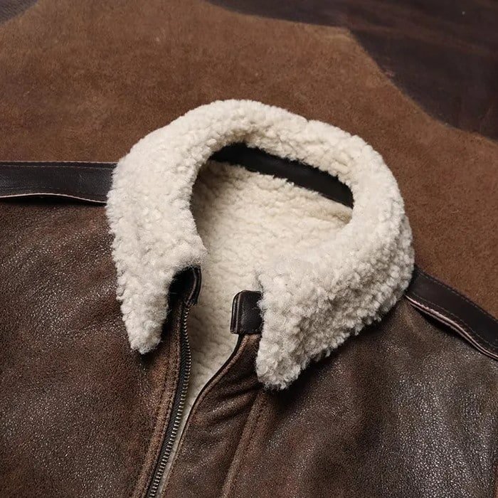 Braune A2 Bomber-Lederjacke – Taktische Militärjacke – Bild 9