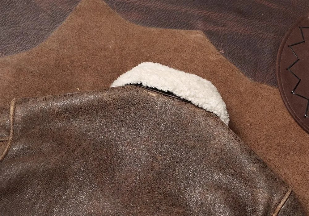 Braune A2 Bomber-Lederjacke – Taktische Militärjacke – Bild 3