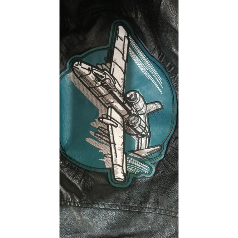 Indisch bestickte Lederfliegerjacke photo review