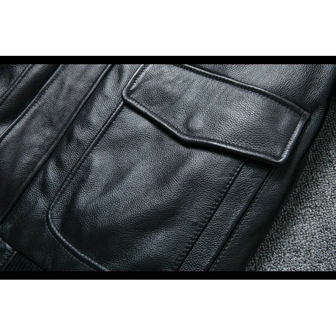 Fliegerjacke B3 mit Fellkragen in Schwarz – Bild 5