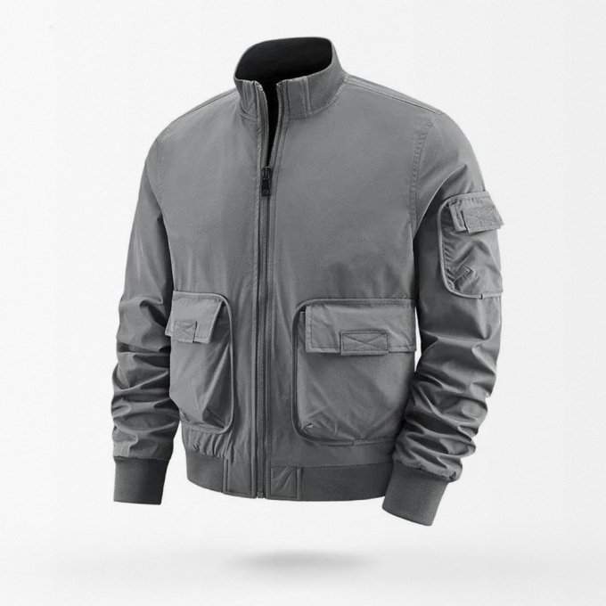 Bomberjacke mit Cargo-Taschen und Kragen