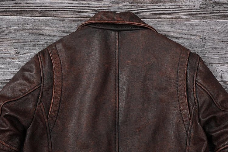 Braune Vintage-Leder-Fliegerjacke – Bild 7