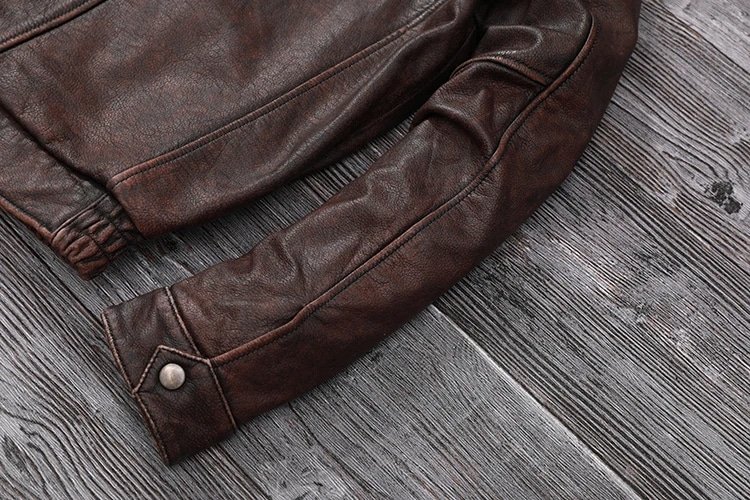 Braune Vintage-Leder-Fliegerjacke – Bild 6