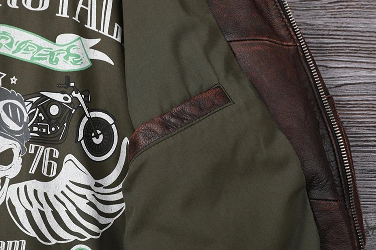 Braune Vintage-Leder-Fliegerjacke – Bild 14