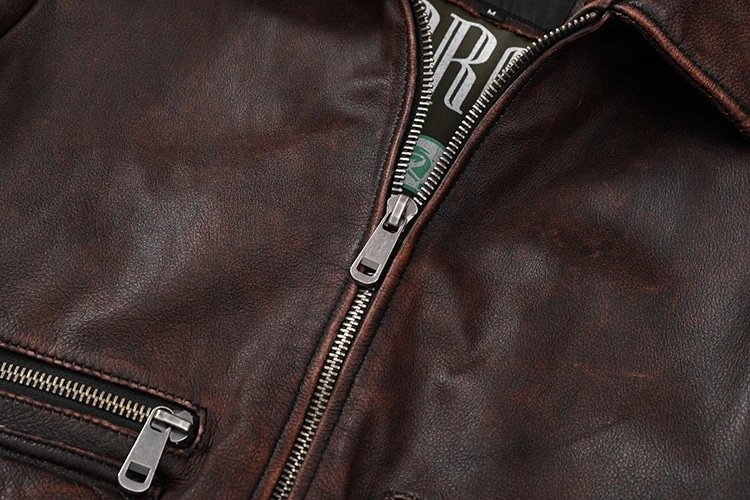 Braune Vintage-Leder-Fliegerjacke – Bild 13