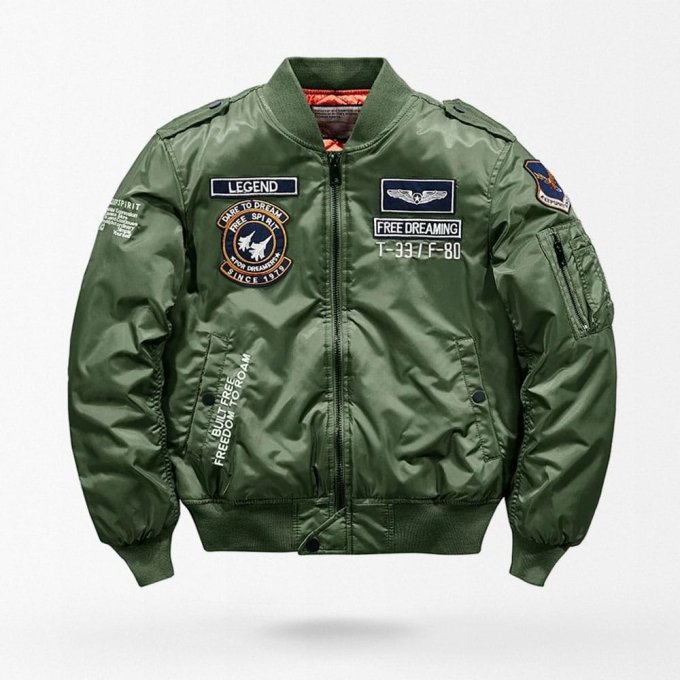 MA-1 Fliegerjacke Olivgrün mit Patches