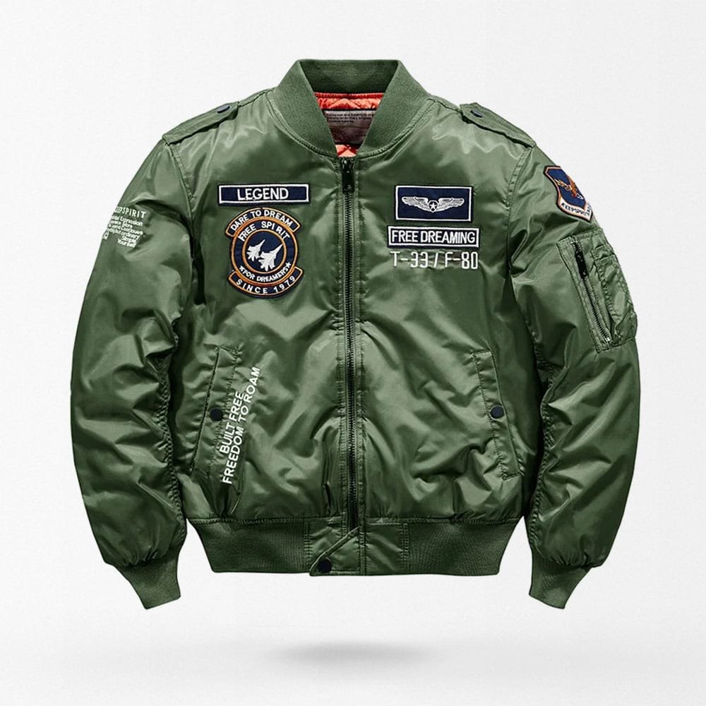 MA-1 Fliegerjacke Olivgrün mit Patches