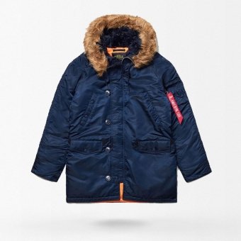 Herren N3B Polar-Parka mit Kapuze – Warme Baumwoll-Winterjacke