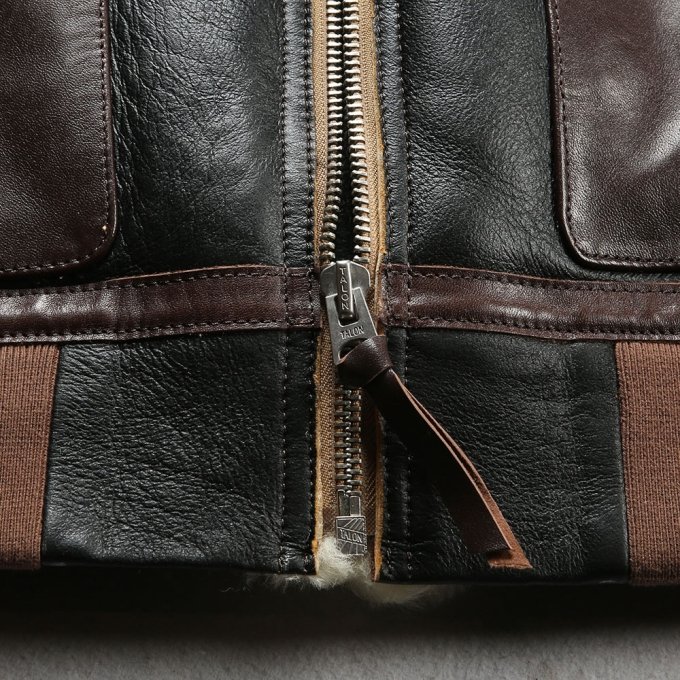 A2 Schaffell-Lederjacke für Herren – Bild 8