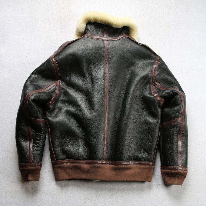 A2 Schaffell-Lederjacke für Herren – Bild 4