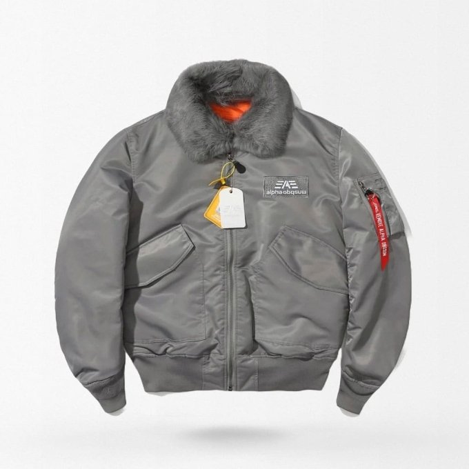 Graue Flieger-Bomberjacke 45P