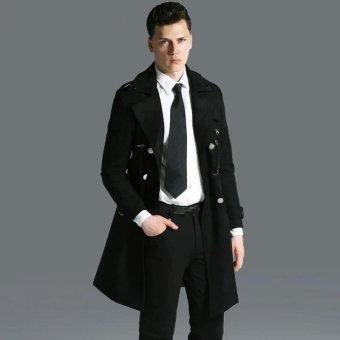 Wildleder-Trenchcoat im Militär-Design
