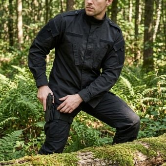 Black Military Combat Uniform