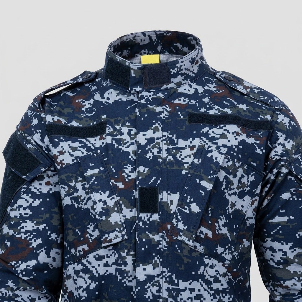 Blue Digital Military Combat Uniform