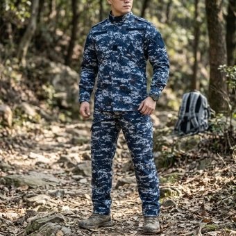 Blue Digital Military Combat Uniform