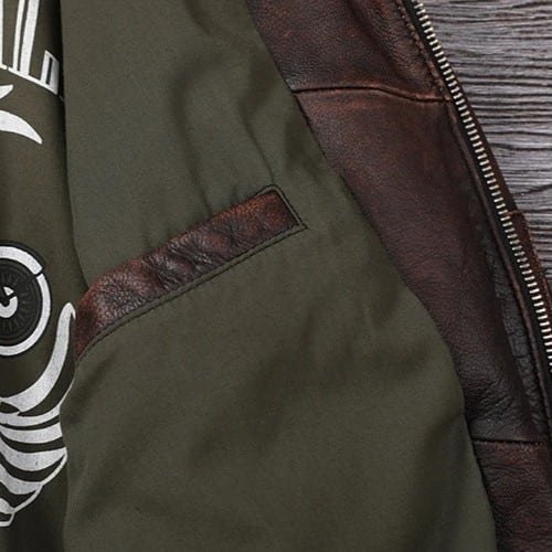 Braune Vintage-Leder-Fliegerjacke – Bild 4