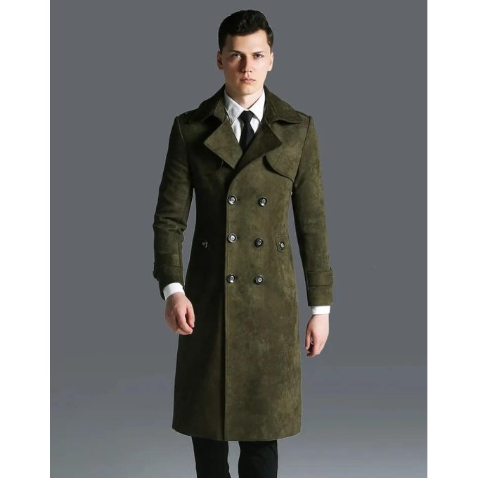 Doppelreihiger Militär-Trenchcoat – Bild 2