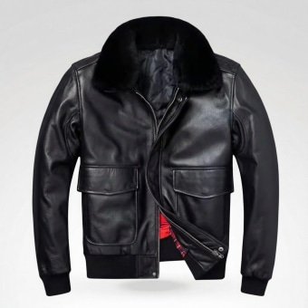 Fliegerjacke B3 mit Fellkragen in Schwarz