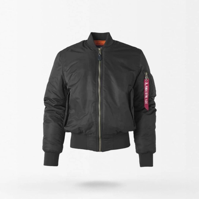 Schwarze MA-1 Militär-Fliegerjacke