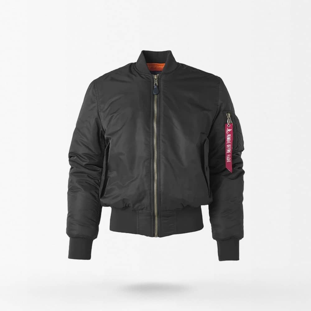 Schwarze MA-1 Militär-Fliegerjacke