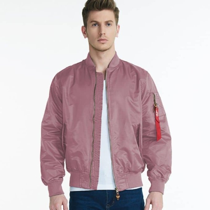 Pinkfarbene MA-1-Bomberjacke im Militär-Look – Bild 2