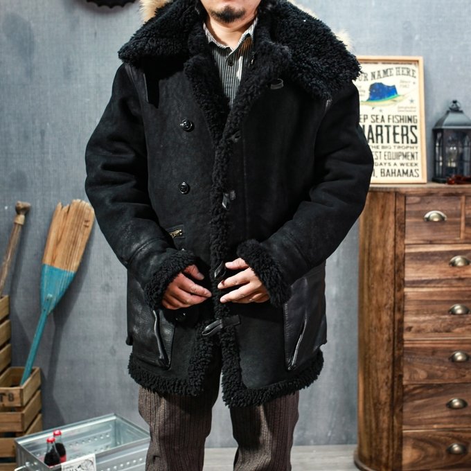 Herren-B7-Bomberjacke aus Schaffell