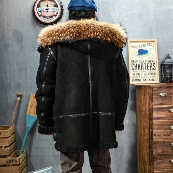 Herren-B7-Bomberjacke aus Schaffell – Bild 3