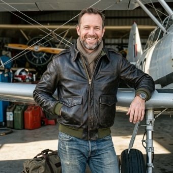 Type a2 leather flight jacket olive lining