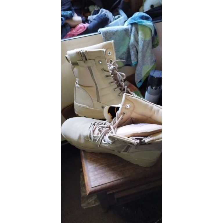 Leichte taktische Stiefel mit Reißverschluss in Desert Tan photo review