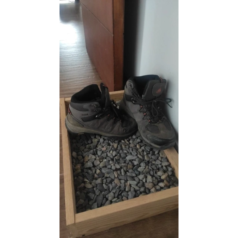 Wasserdichte Wildleder-Wanderschuhe Grau photo review