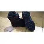 Schwarze taktische Stiefel mit seitlichem Reißverschluss und Schutzkappe photo review