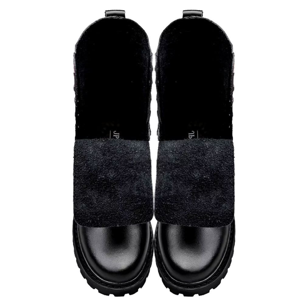 Schwarze taktische Leder-Kampfstiefel – Bild 8