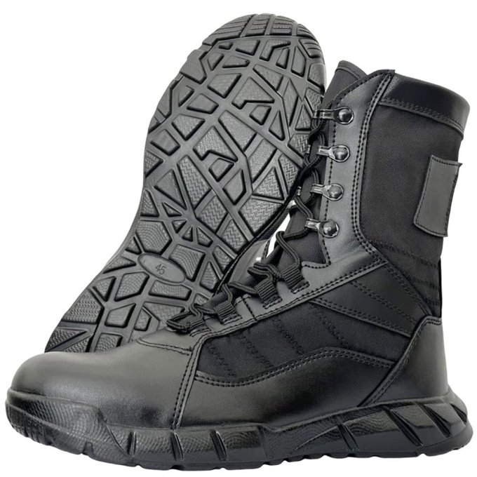 Schwarze Reißverschluss-Kampfstiefel – Bild 4
