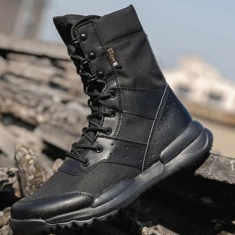 Atmungsaktive Kampfstiefel Schwarz