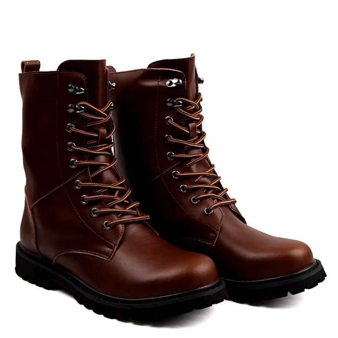 Braune Leder-Kampfstiefel