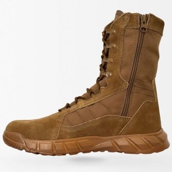 Taktische Combatstiefel in Coyote-Braun mit Reißverschluss