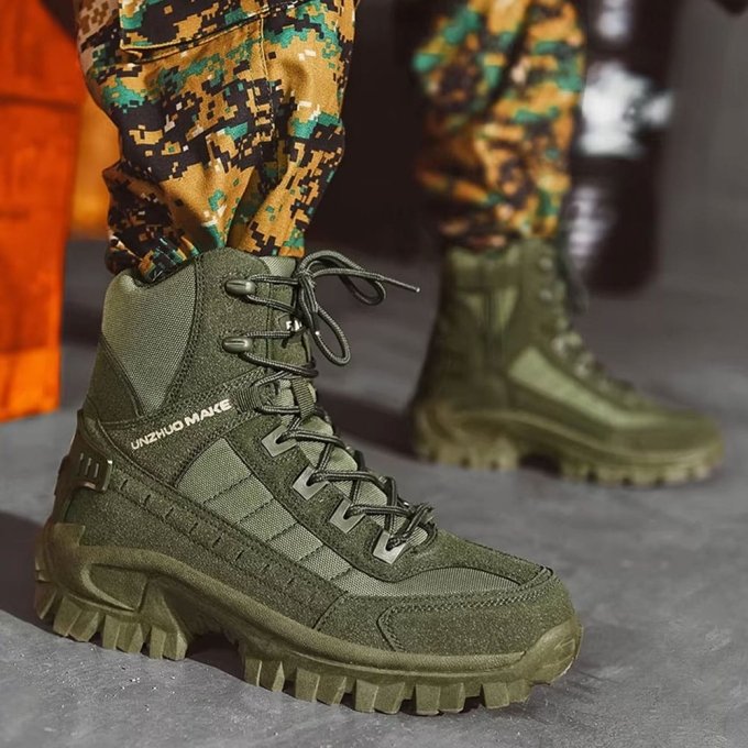 Olivgrüne Wüsten-Kampfstiefel – Bild 2