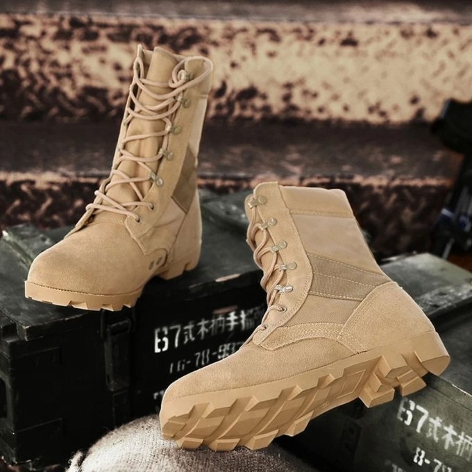 Sandfarbene taktische Kampfstiefel – Bild 2