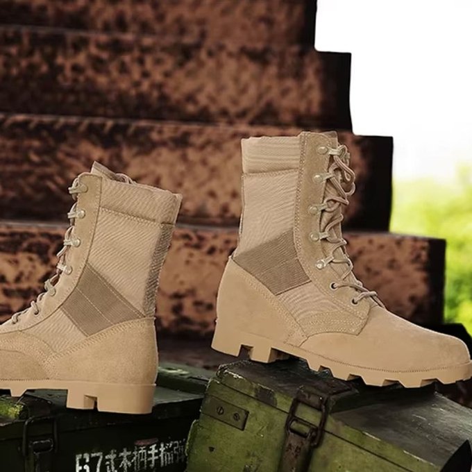 Sandfarbene taktische Kampfstiefel – Bild 3