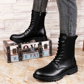 Taktische Leder-Kampfstiefel mit Reißverschluss