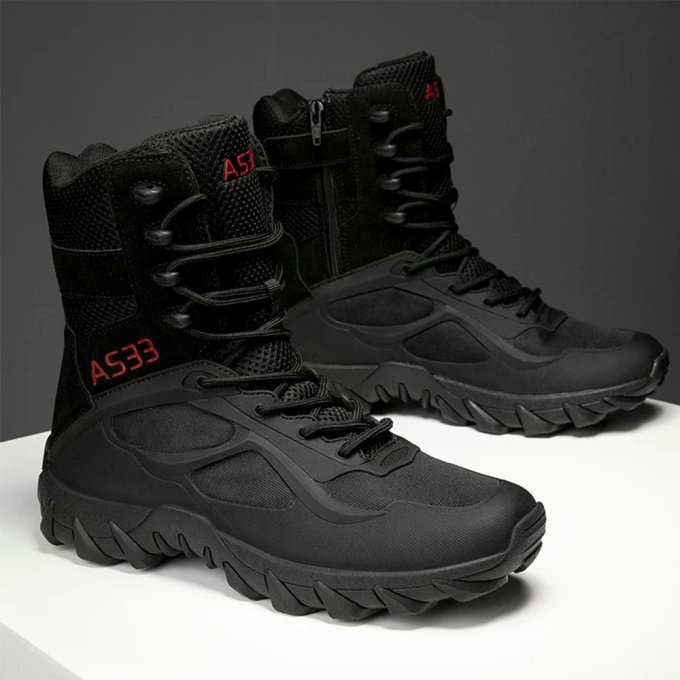 Leichte, wintertaugliche taktische Kampfstiefel – Schwarz – Bild 2