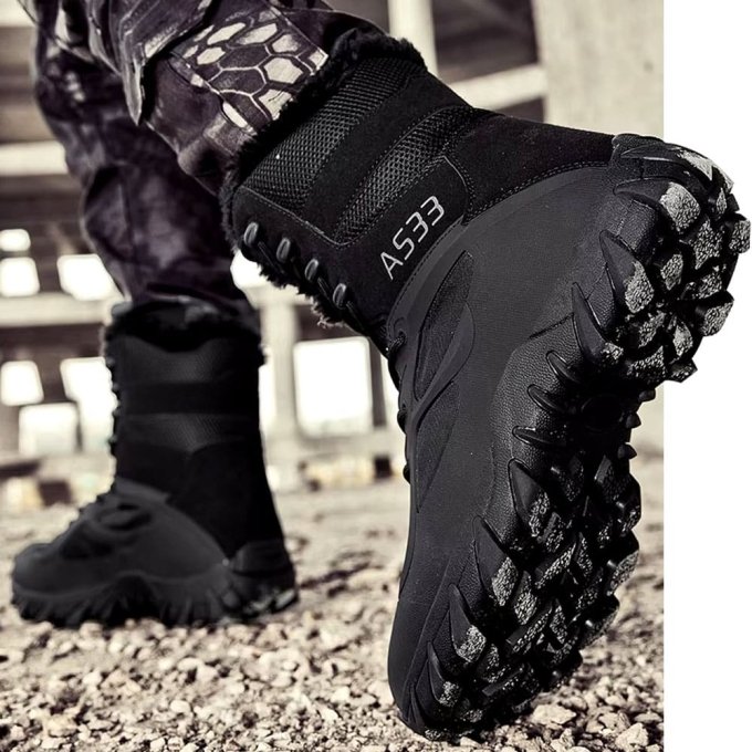 Leichte, wintertaugliche taktische Kampfstiefel – Schwarz – Bild 4
