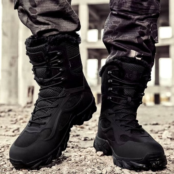Leichte, wintertaugliche taktische Kampfstiefel – Schwarz – Bild 3