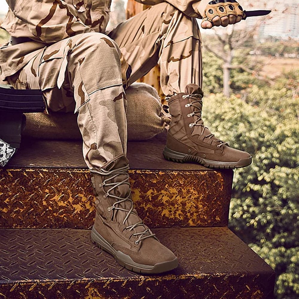 Braune, leichte taktische Herrenstiefel – Bild 2