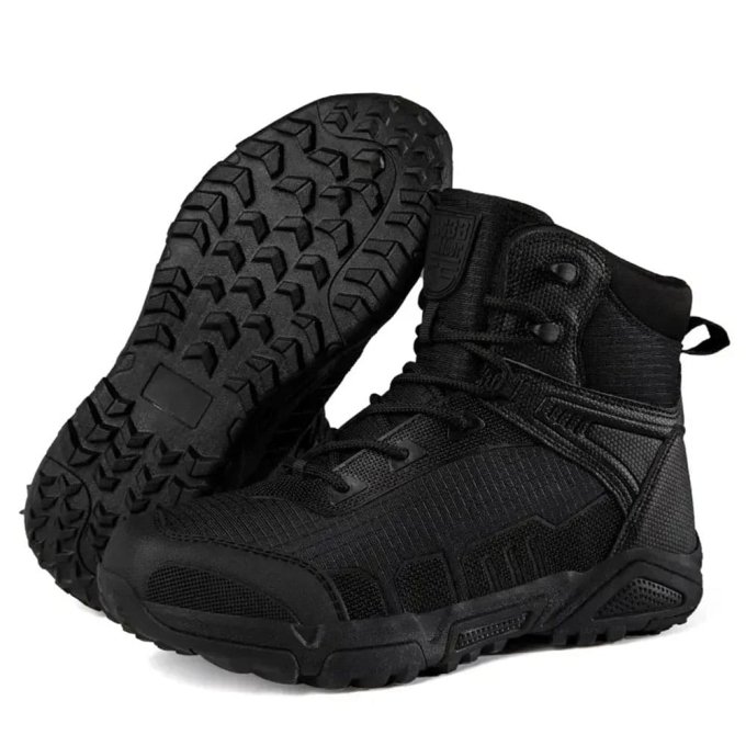 Taktische, mittelhohe Wanderstiefel – Schwarz – Bild 2