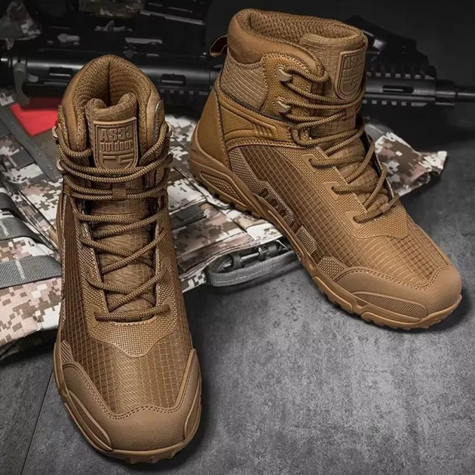 Mittelhohe taktische Wanderschuhe in Coyote-Braun – Bild 3