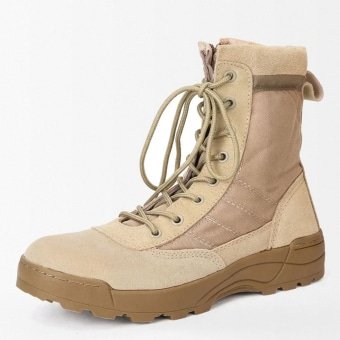 Taktische Stiefel Desert Tan mit Seitenreißverschluss
