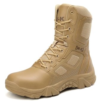 Taktikstiefel in Desert Tan mit seitlichem Reißverschluss und Sicherheits-Zehenkappe