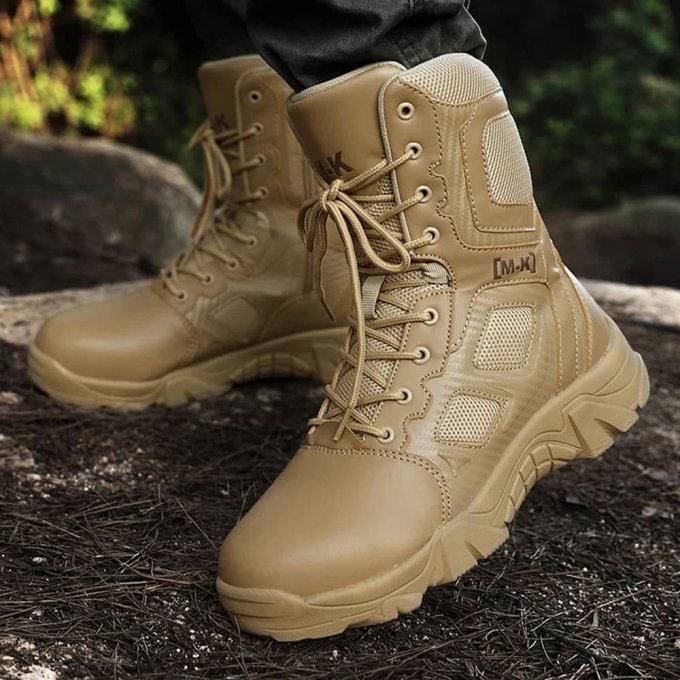 Taktikstiefel in Desert Tan mit seitlichem Reißverschluss und Sicherheits-Zehenkappe – Bild 2