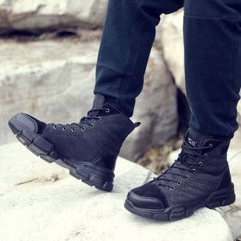 Steel toe military Black boots